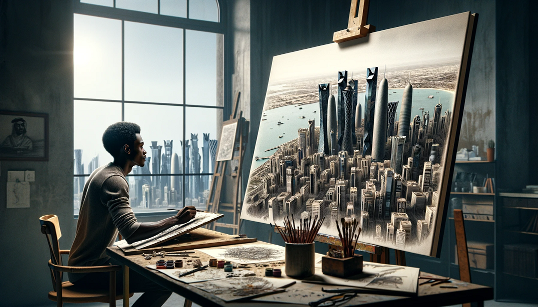 Doha Qatar Panorama  by Stephen Wiltshire  (2:09)